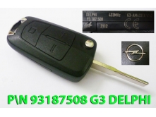 Выкидной ключ Opel 433MHz 3кн. PCF7946 VECTRA C, SIGNUM